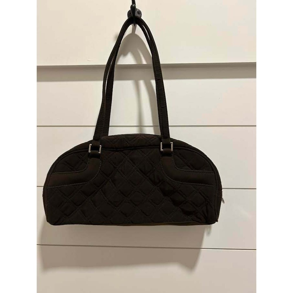 Vera Bradley Quilted Microfiber Shoulder Bag‎ Espresso Brown Satchel Handbag